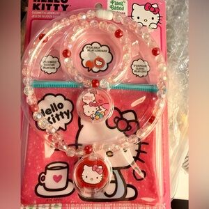 Hello Kitty Pink and Red Beaded Necklace Set